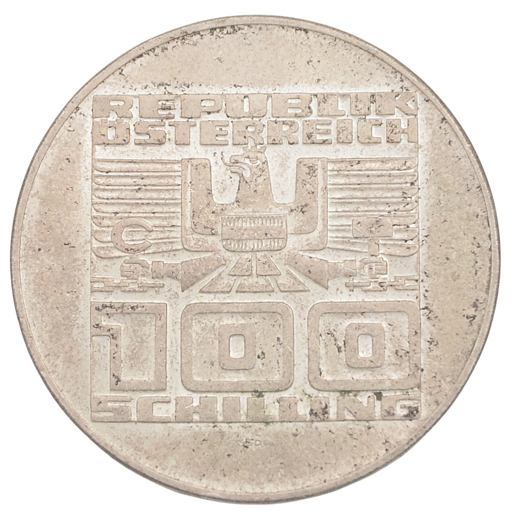 Austrian 100-shilling coin, 1975