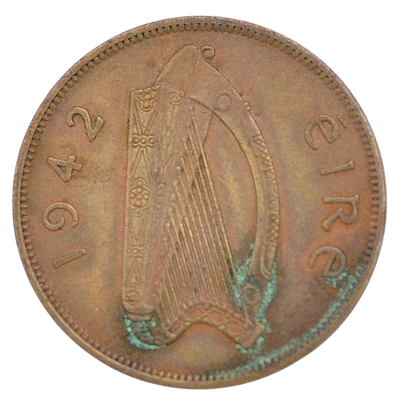 1 penny coin 1942, Ireland