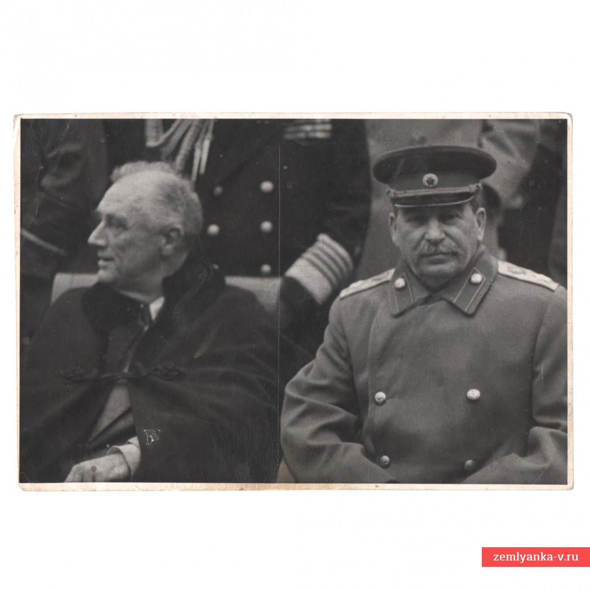 Photo by F. Roosevelt and I. Stalin at the Yalta Conference, 1945