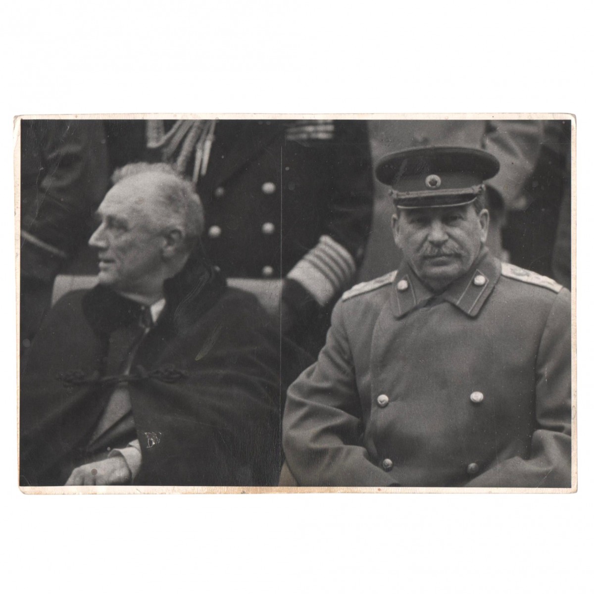 Photo by F. Roosevelt and I. Stalin at the Yalta Conference, 1945