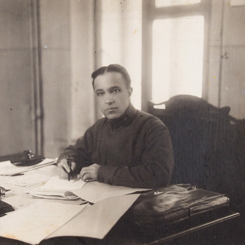 Photo of the future General D. Karbyshev when he was chairman of the Military Technical Committee of the Red Army