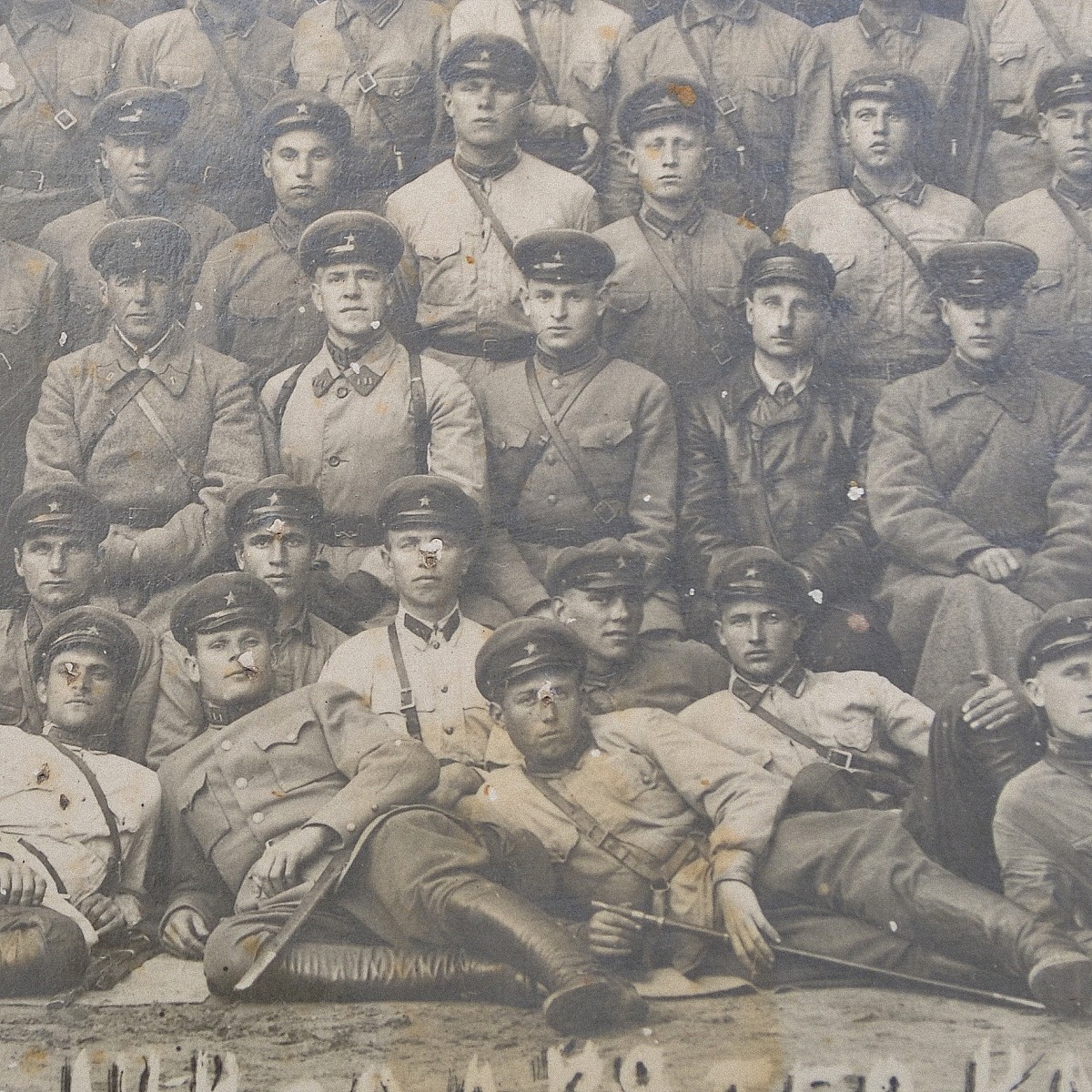 Photo by G.K. Zhukov with students of the regimental school of the 39th Cavalry Regiment