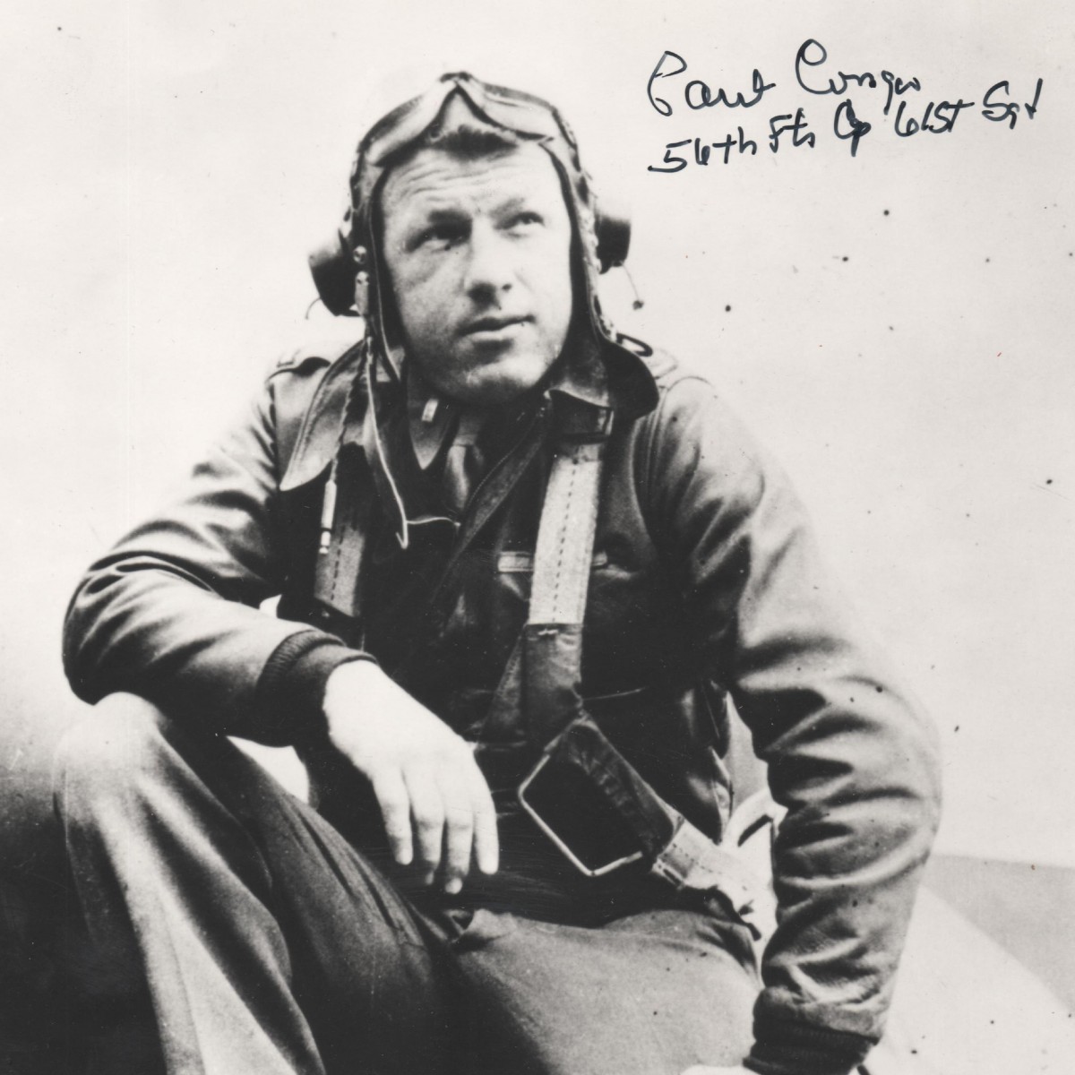 Autographed photo of American ace pilot Paul Albert Conger