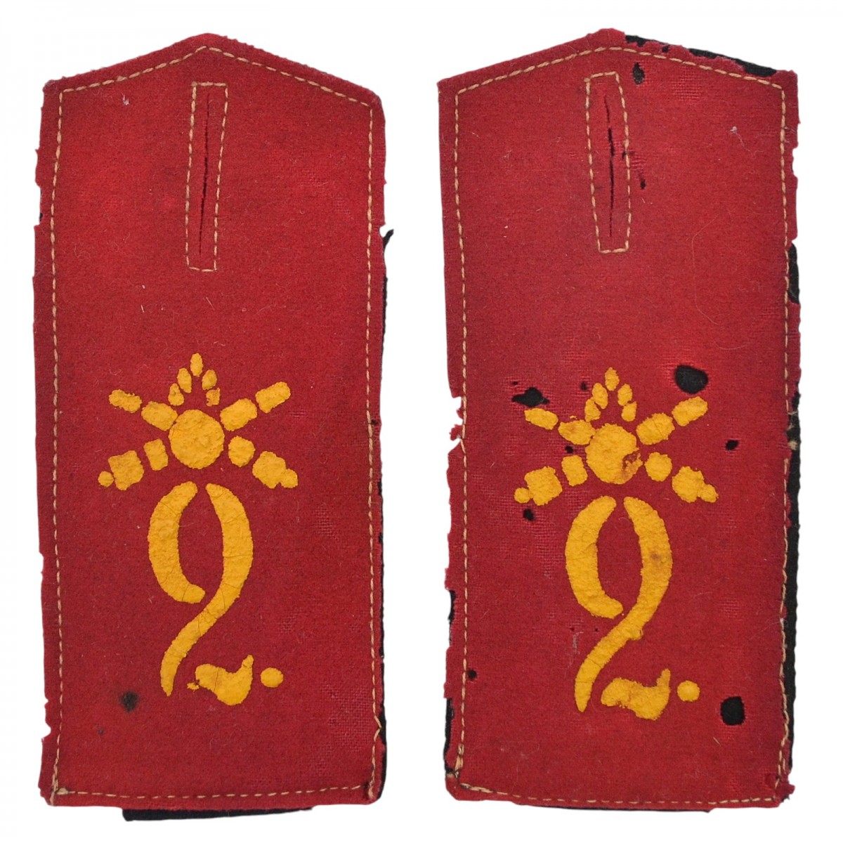 Shoulder straps of the lower rank of the 2nd Grenadier artillery brigade RIA