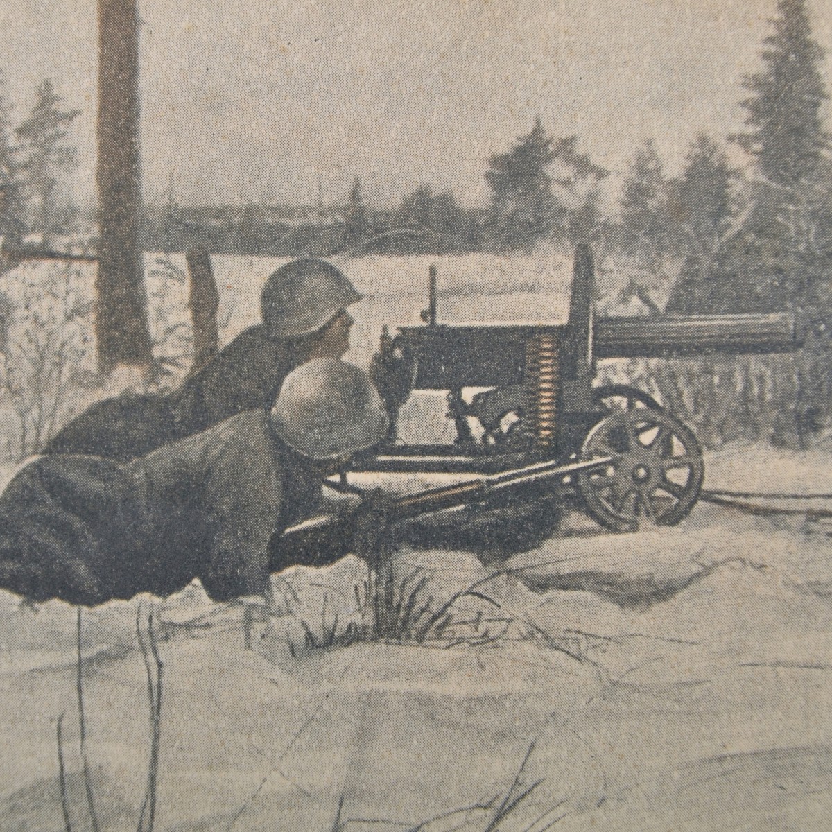 Postcard "Machine gun crew", 1942