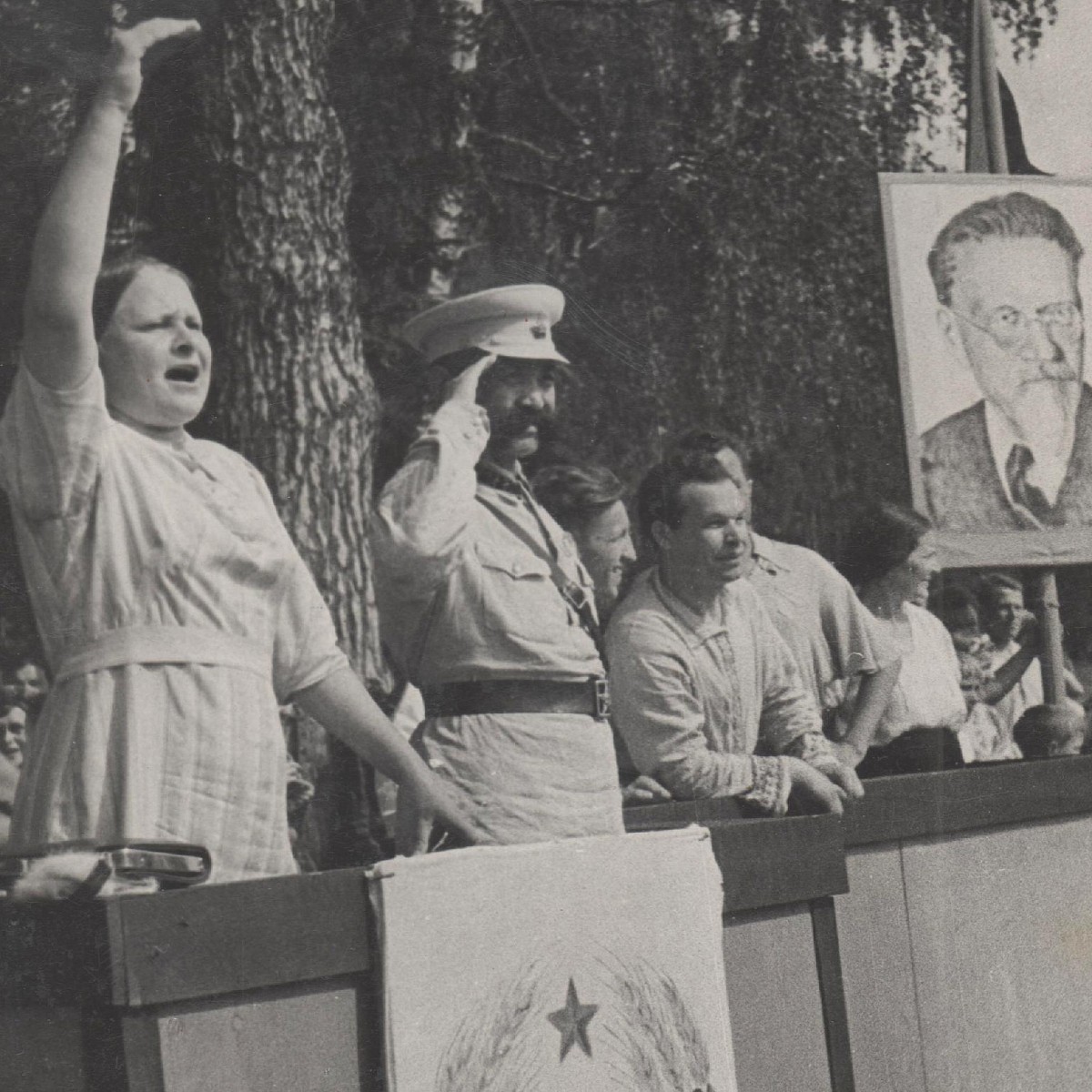 Photo of Colonel-General O. Gorodovikov at the sports parade, 1940.
