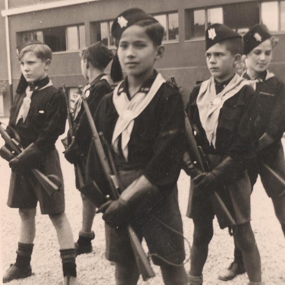 Photos of members of the Italian youth organization ONB