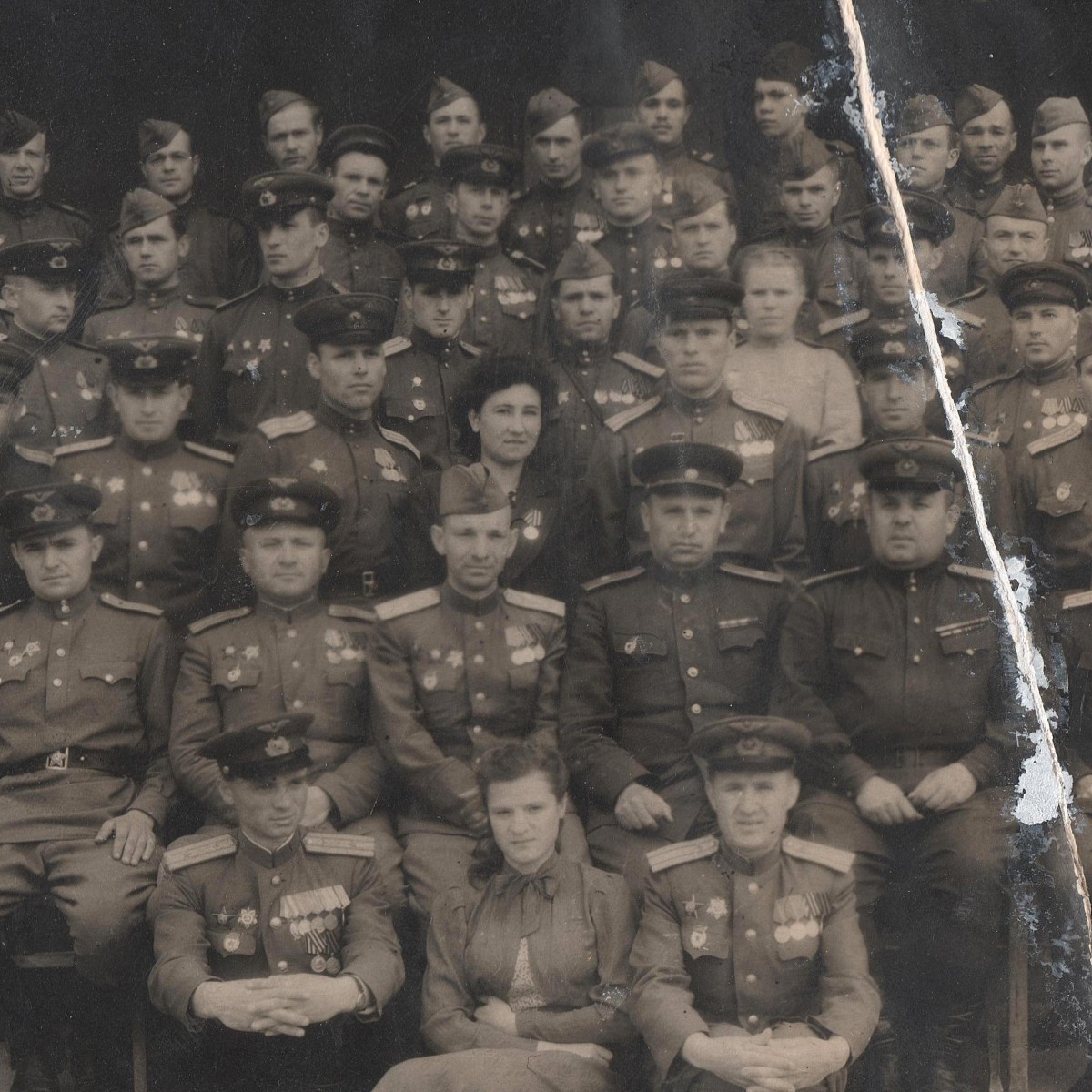 Group photo of officers and generals of the Red Army Air Force