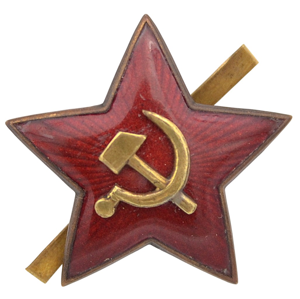 31-mm Red Army star for enlisted personnel, mod. 1936, ruby enamel