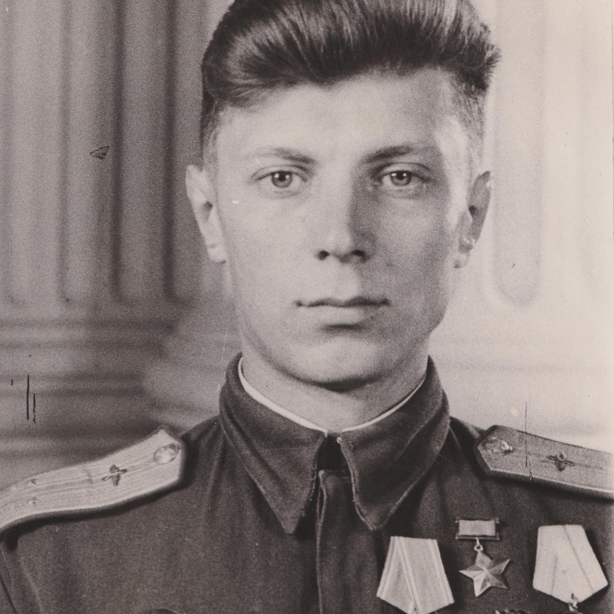Photo of Lieutenant of the Red Army Air Force V.F. Roschenko, Hero of the Soviet Union