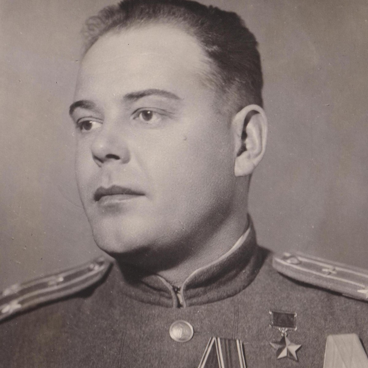 Photo of Lieutenant Colonel of the Red Army Air Force P.A. Polygalov, Hero of the Soviet Union