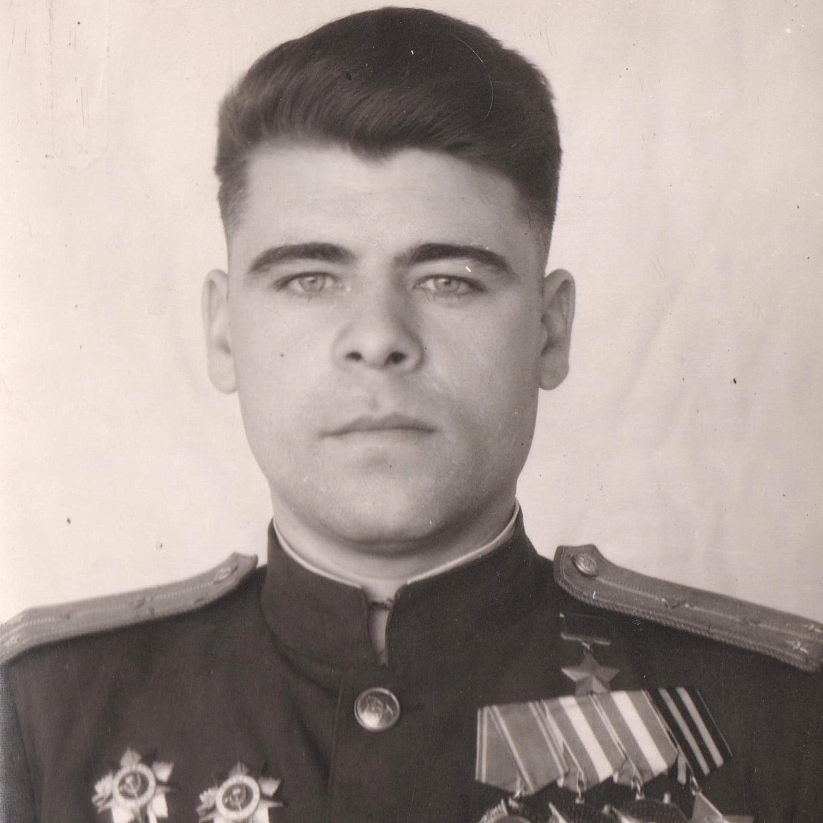 Photo of Red Army Air Force Captain V.P. Sidyakin, Hero of the Soviet Union