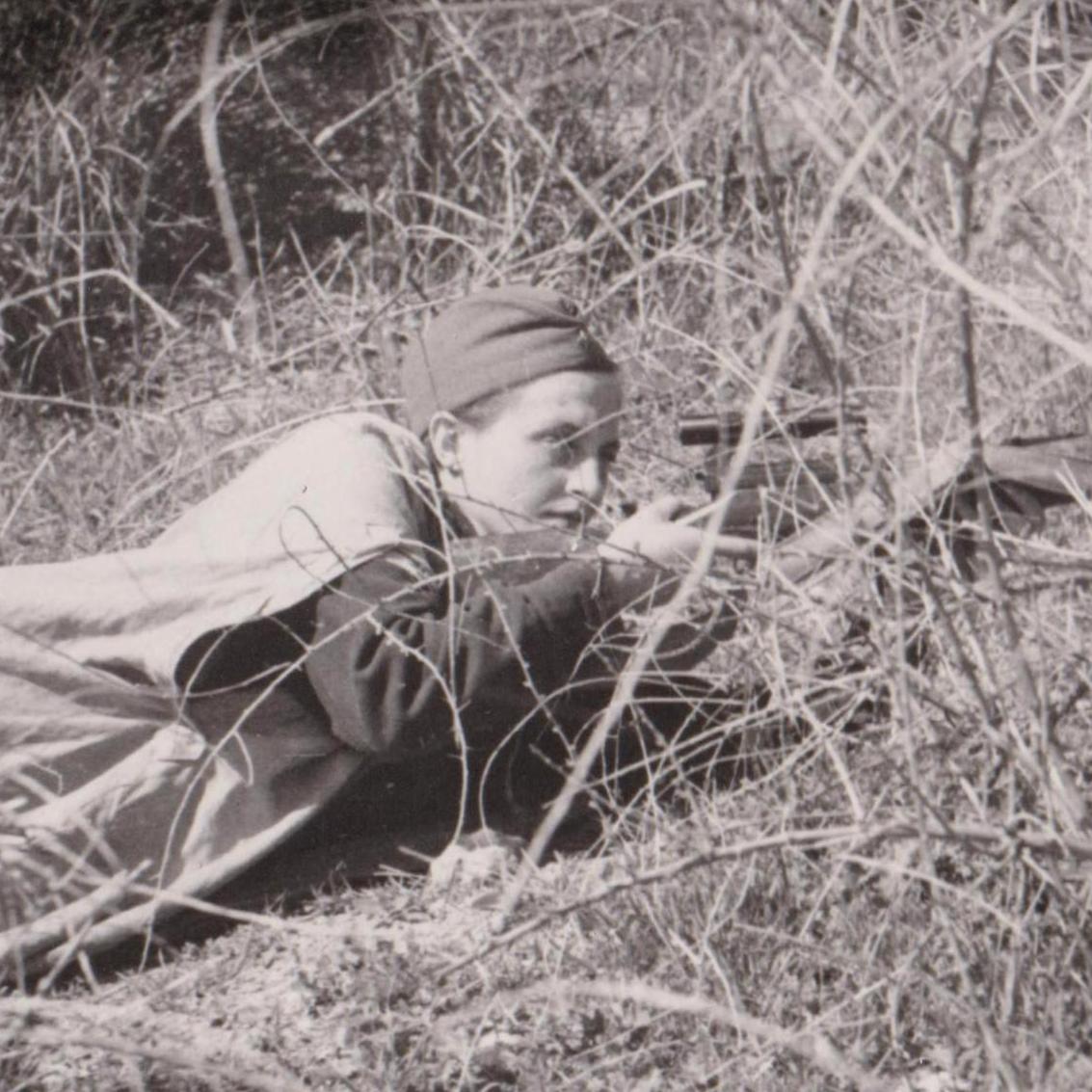 Photo of the Hero of the Soviet Union, a female sniper of the Red Army Lyudmila Pavlichenko