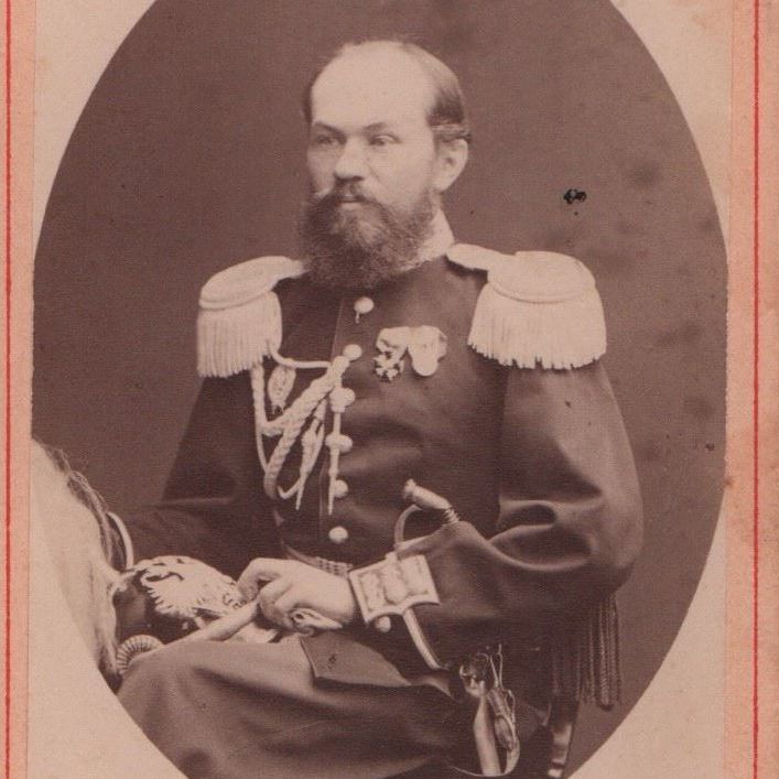 Photo of infantry colonel adjutant wing RIA, 1870s