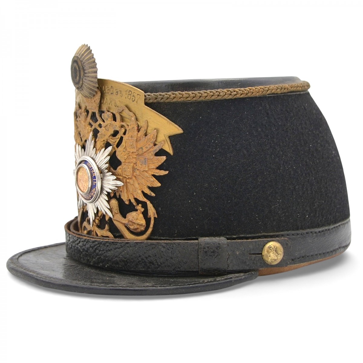The cap of an officer of the Guards Naval crew of the 1862 model, a copy