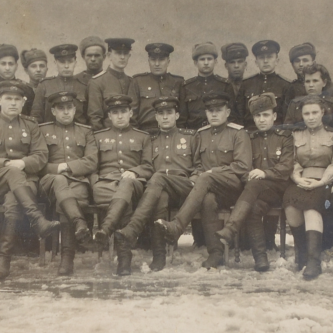 Photos of officers and soldiers of the Red Army Air Force, 1945