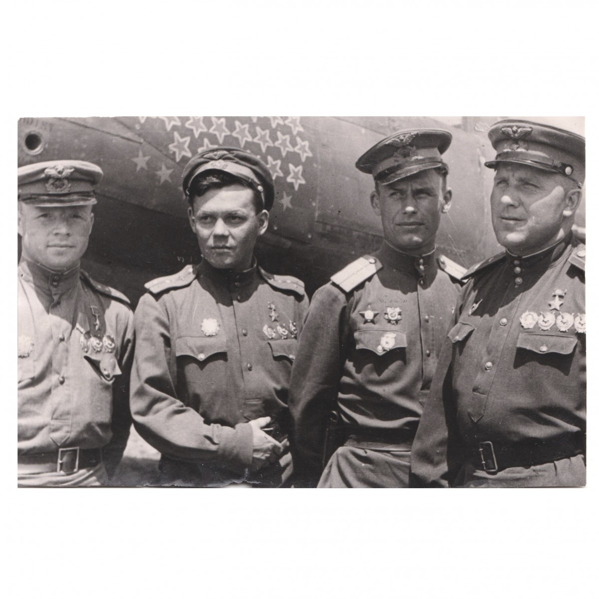 Photos of Red Army Air Force pilots – Heroes of the Soviet Union
