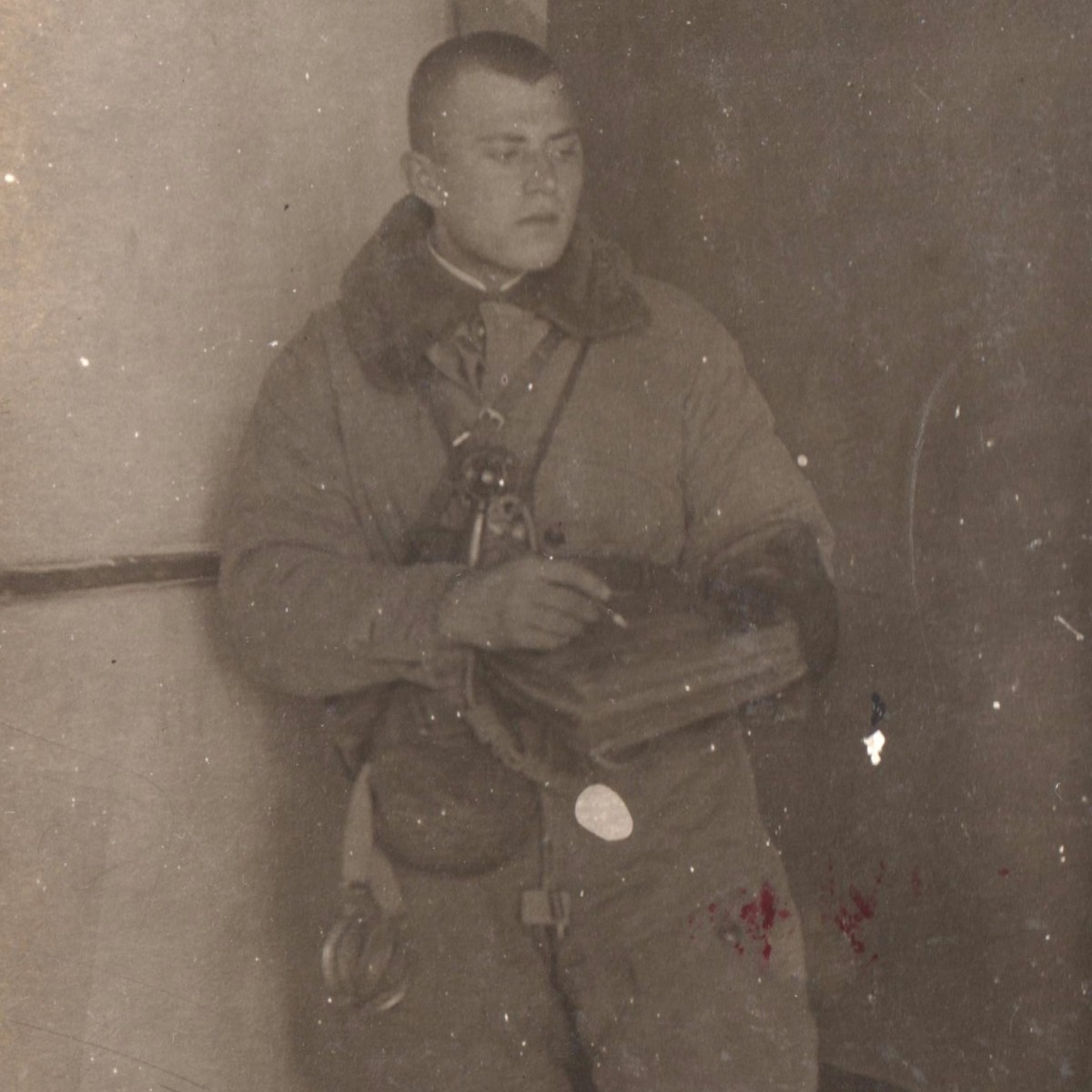 Photo of a Red Army pilot in flight gear, 1942