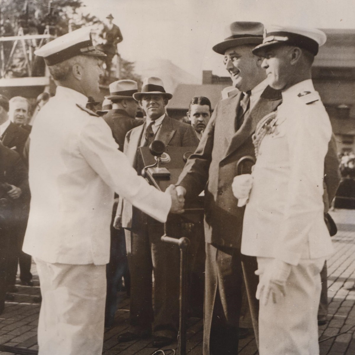 Press photo of the President of the United States F. Roosevelt and Admiral R. Byrd