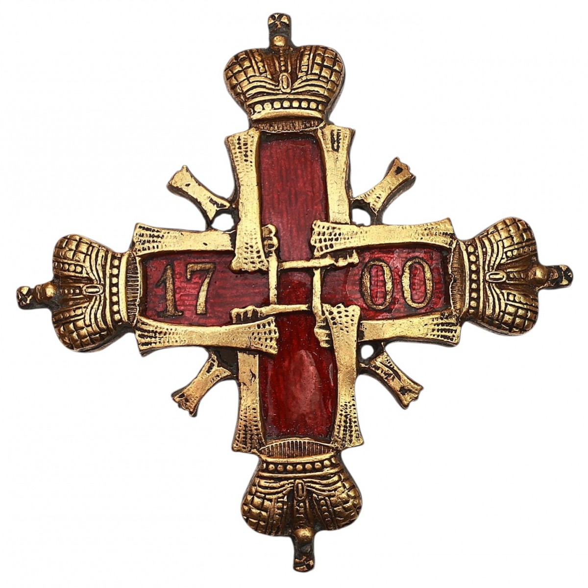 Badge of an officer of the 85th Vyborg Infantry Regiment, in a case