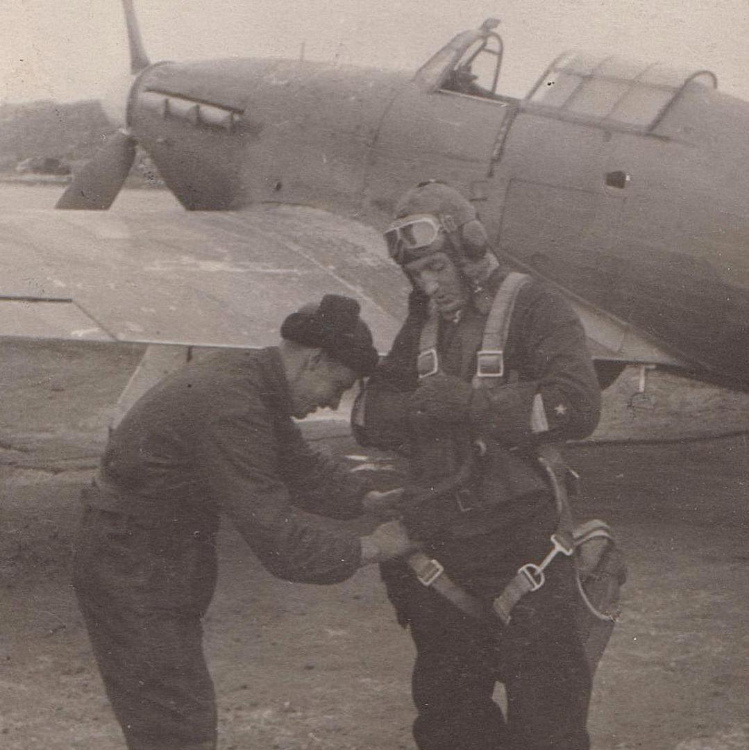 Photo of Red Army Air Force Captain P.G. Sgibnev, Hero of the Soviet Union, 1942