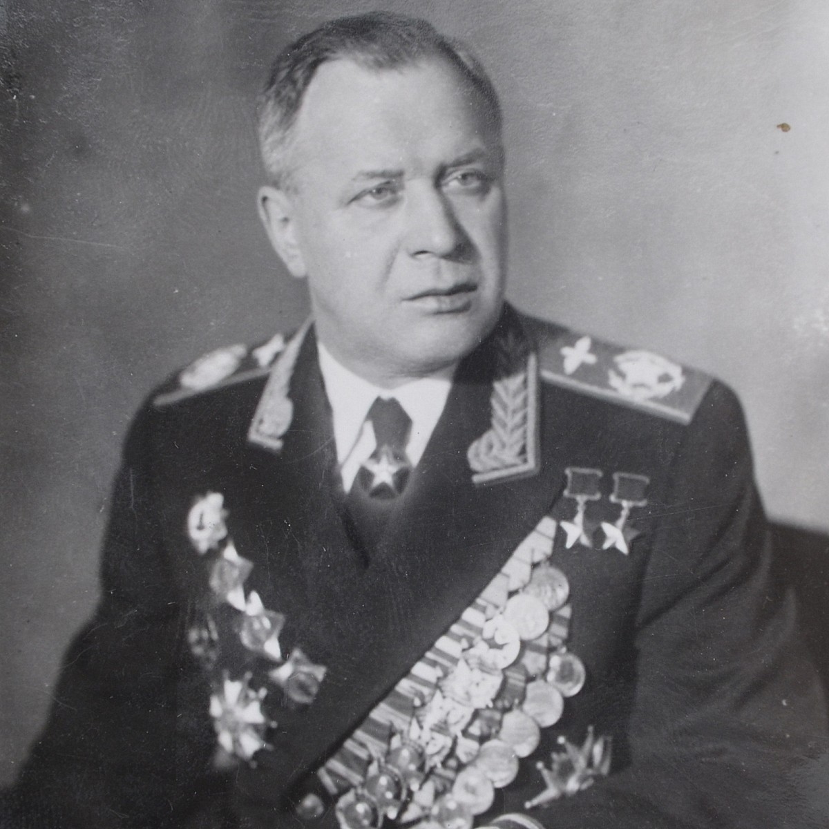 Photo of twice Hero of the SSR Marshal of Aviation A.N. Novikov