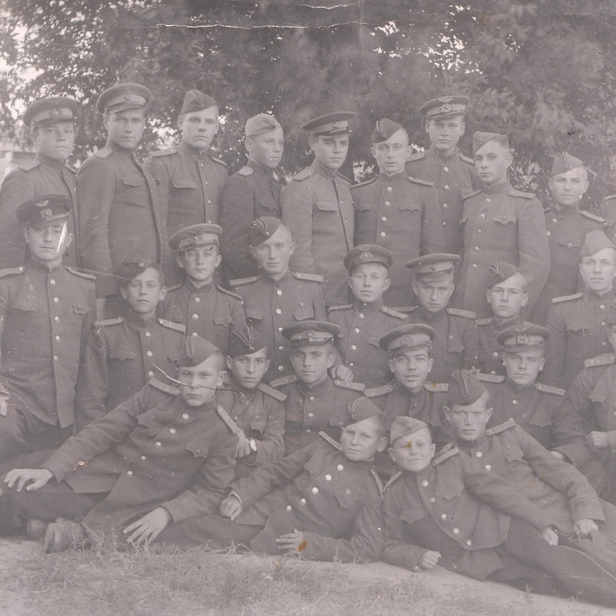 Photo of a platoon of Red Army pilots