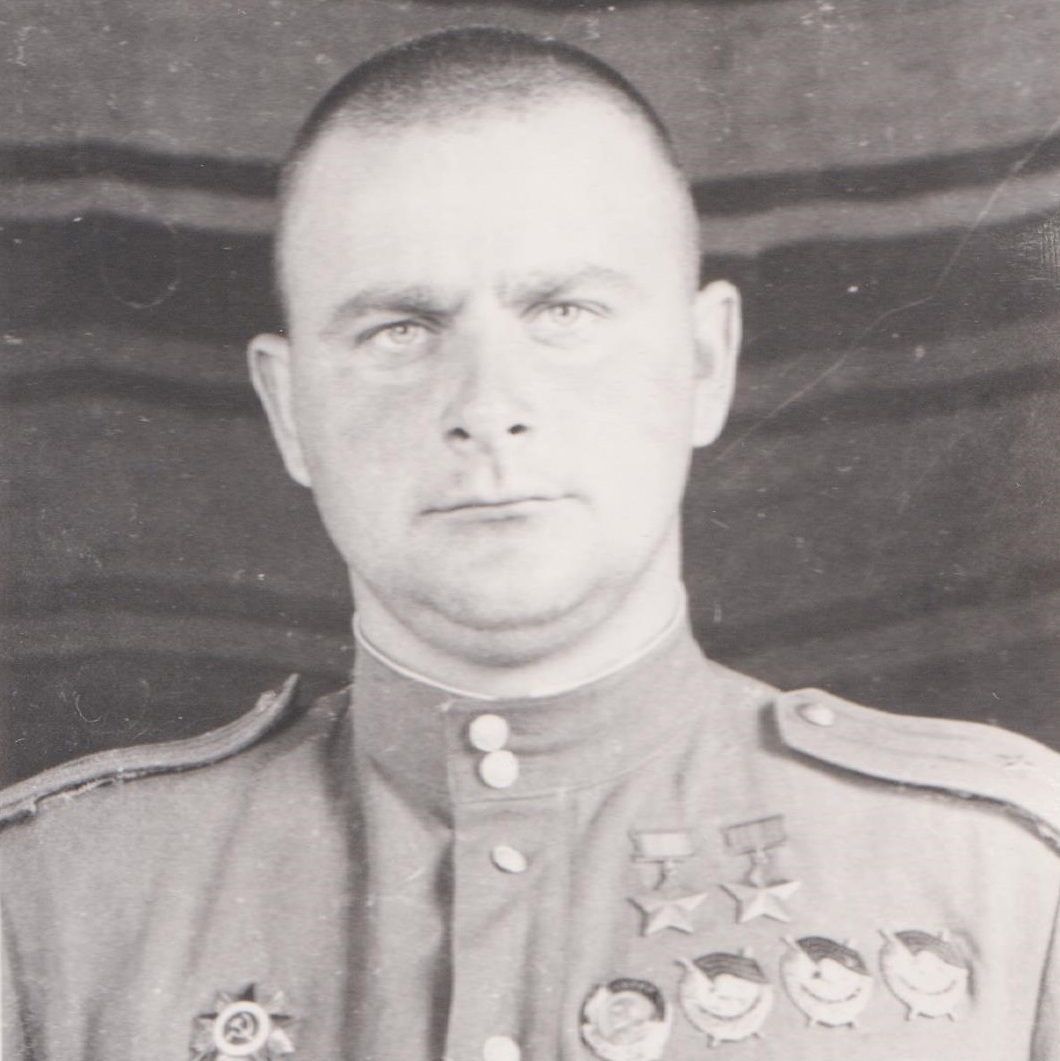 Photo of Red Army Air Force Major D.B. Glinka– twice Hero of the Soviet Union