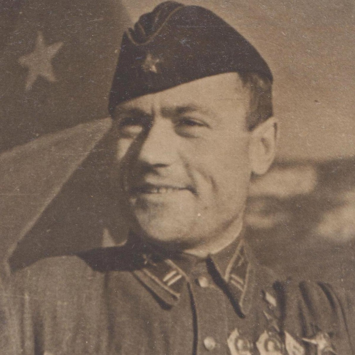 Photo of the Hero of the Soviet Union, Major of the Red Army Air Force S.S. Shirov