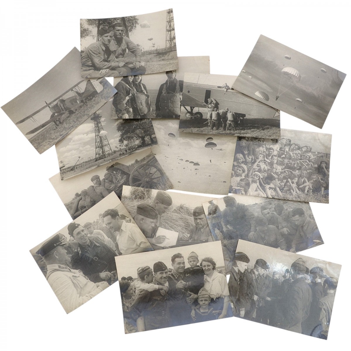 A lot of photos from the exercises of the first Soviet paratroopers