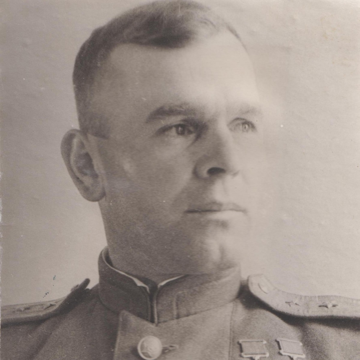 Photo of twice Hero of the USSR, Captain of the Air Force A.V. Vorozheikin