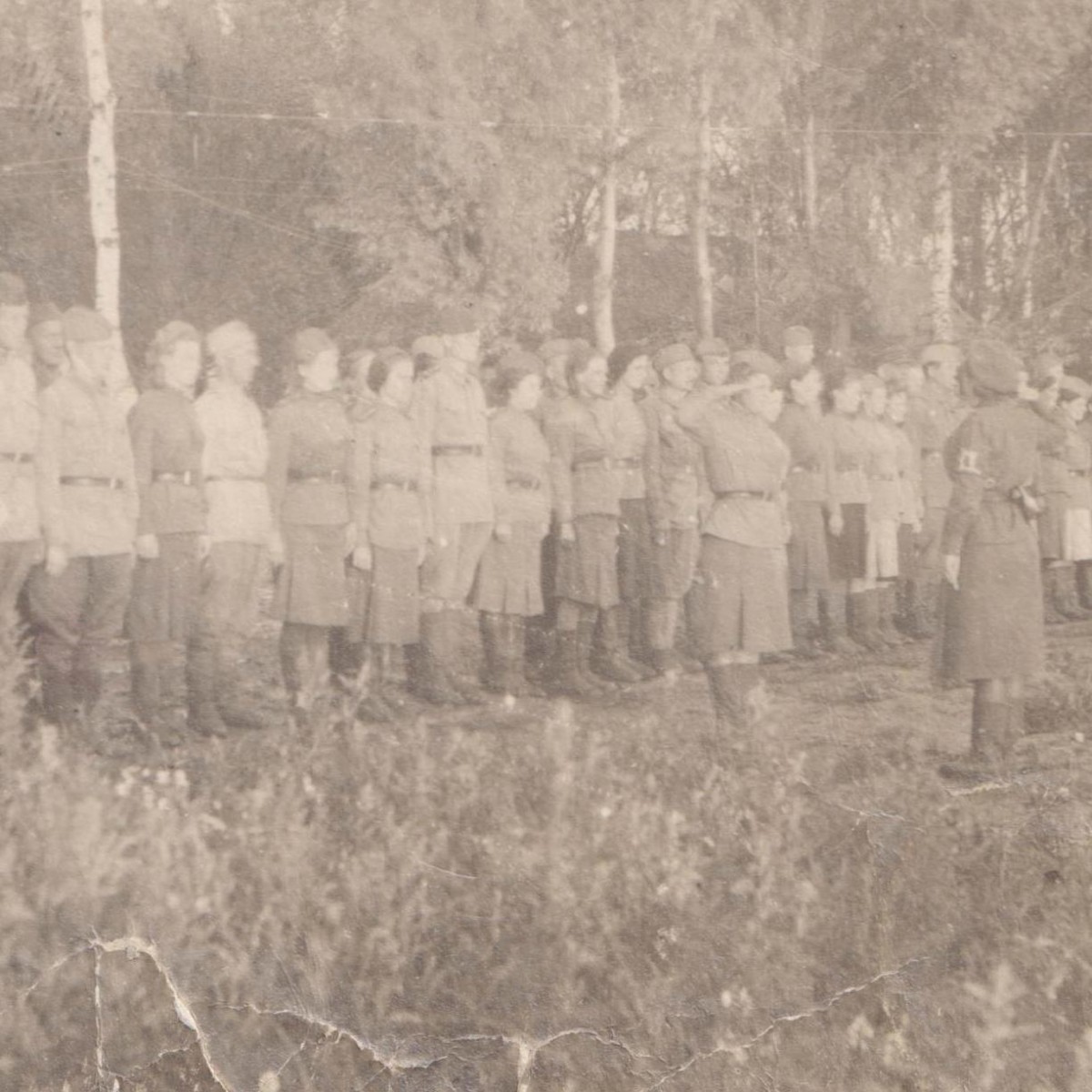 Photo of soldiers and officers of the field hospital, 1943