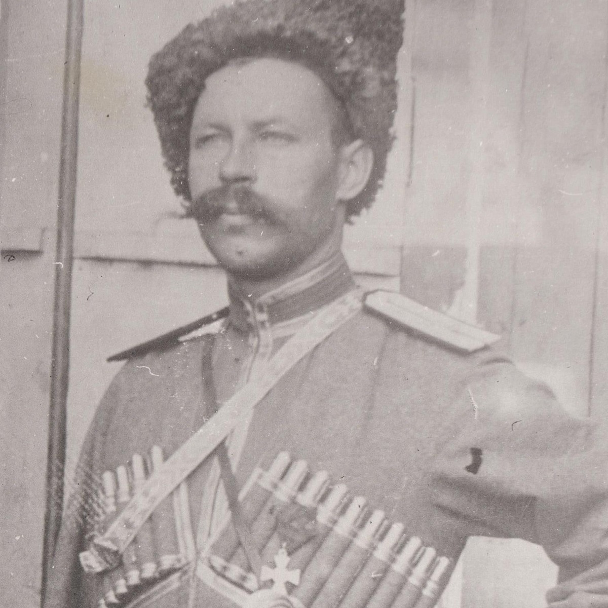 Photo of Cornet Nikitin in a Cossack uniform