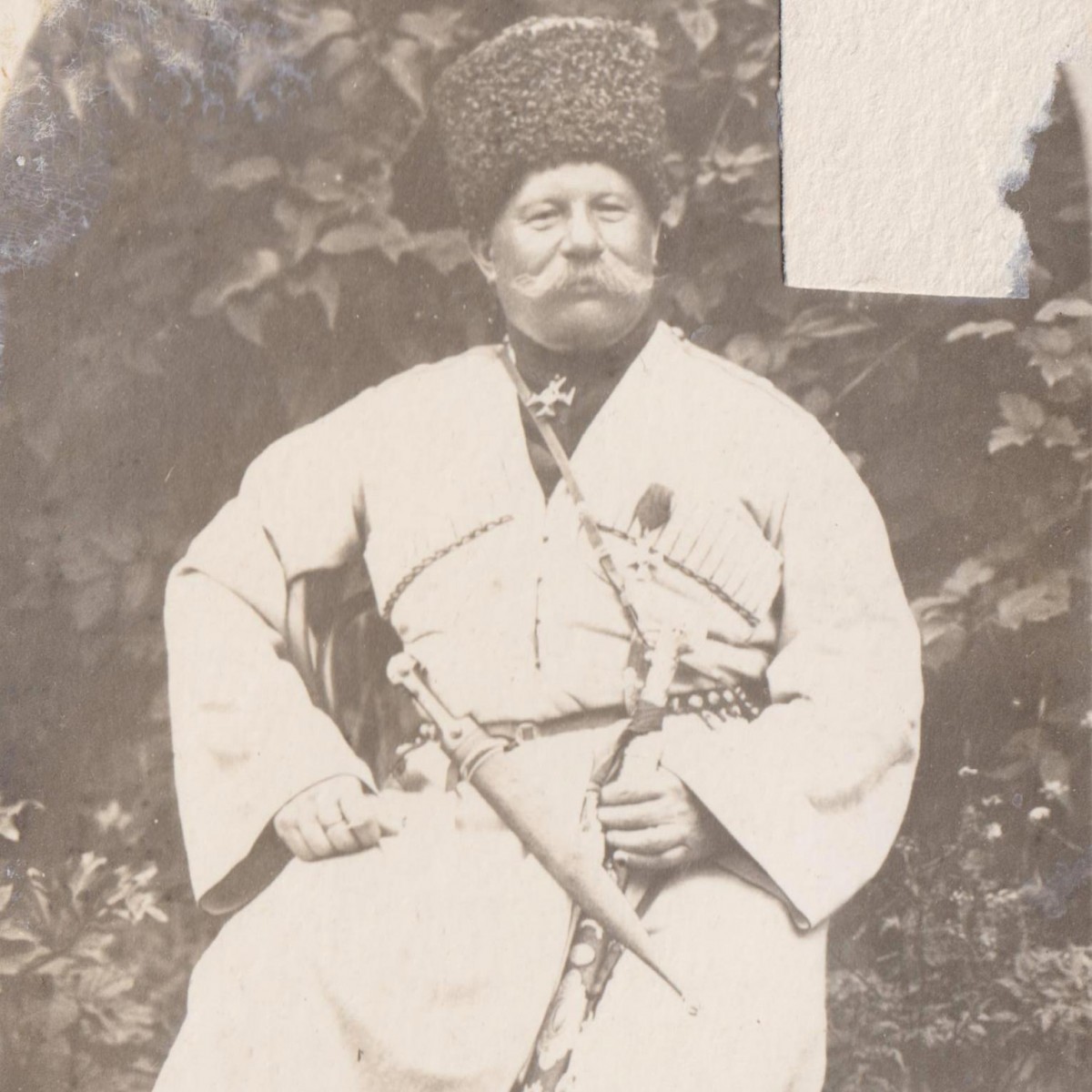 Photo of Lieutenant General N.M. Ivanov with the award-winning St. George saber