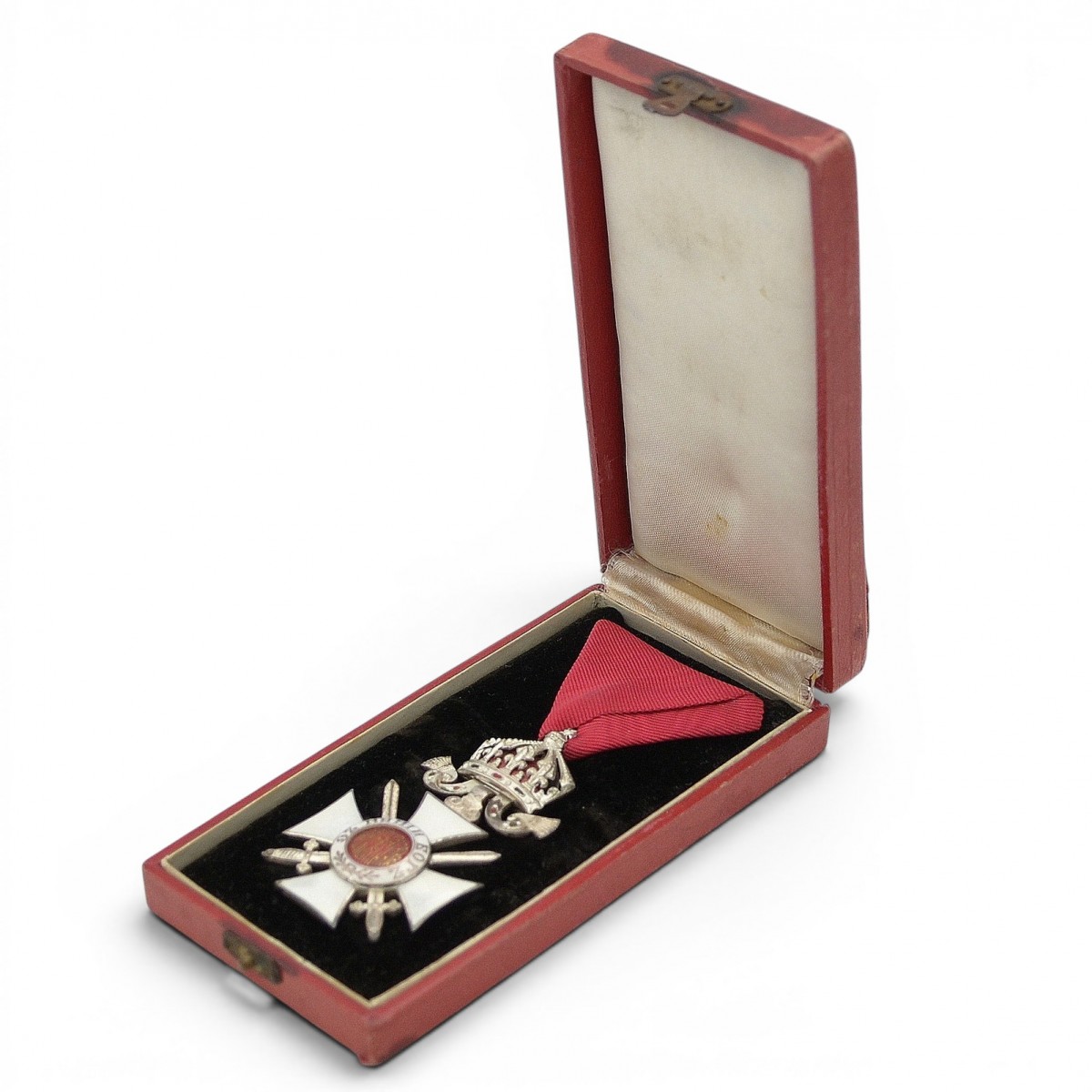Bulgaria. The Order of St. Alexander of the 5th century with swords and a crown in a case