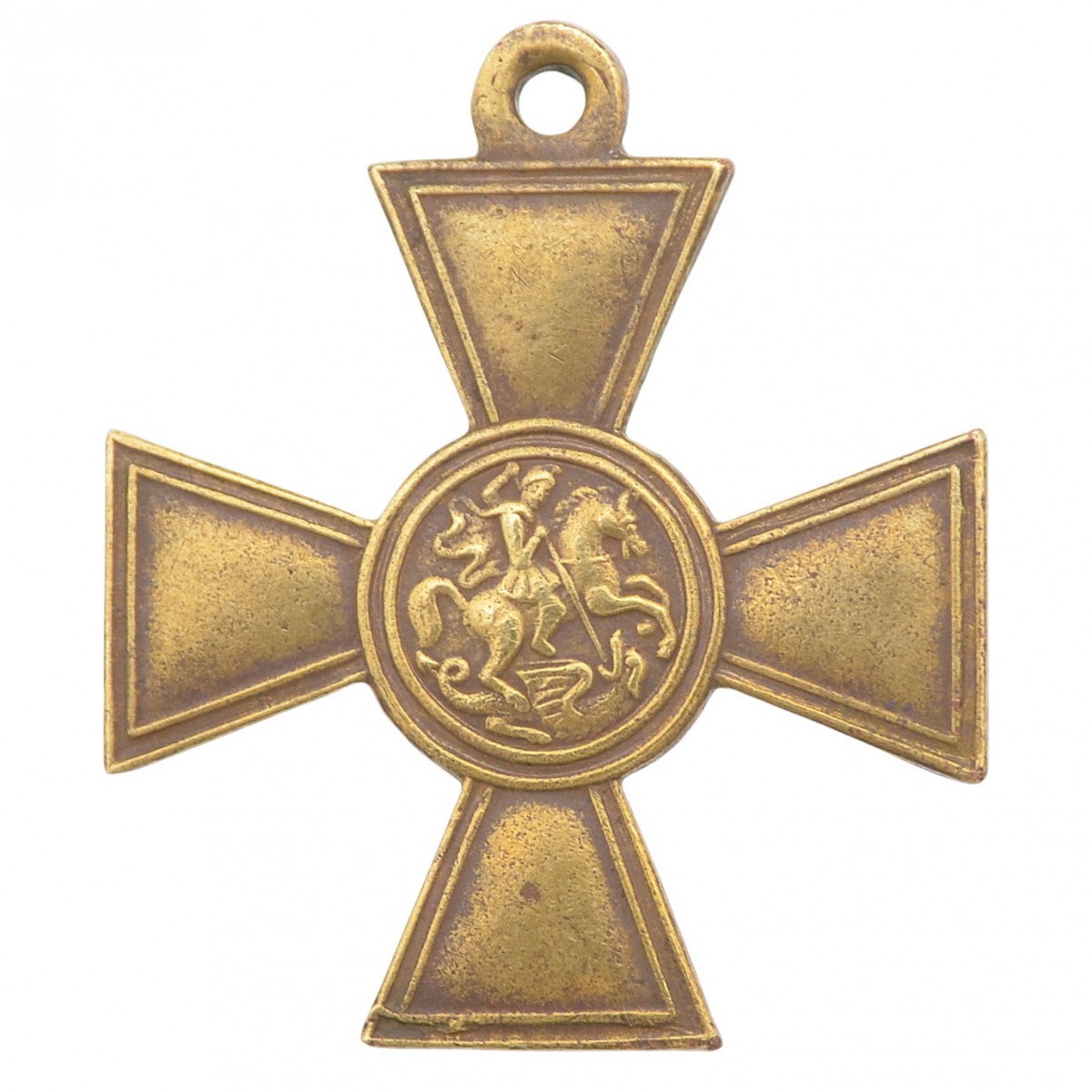 St. George's cross in yellow metal, private workshop