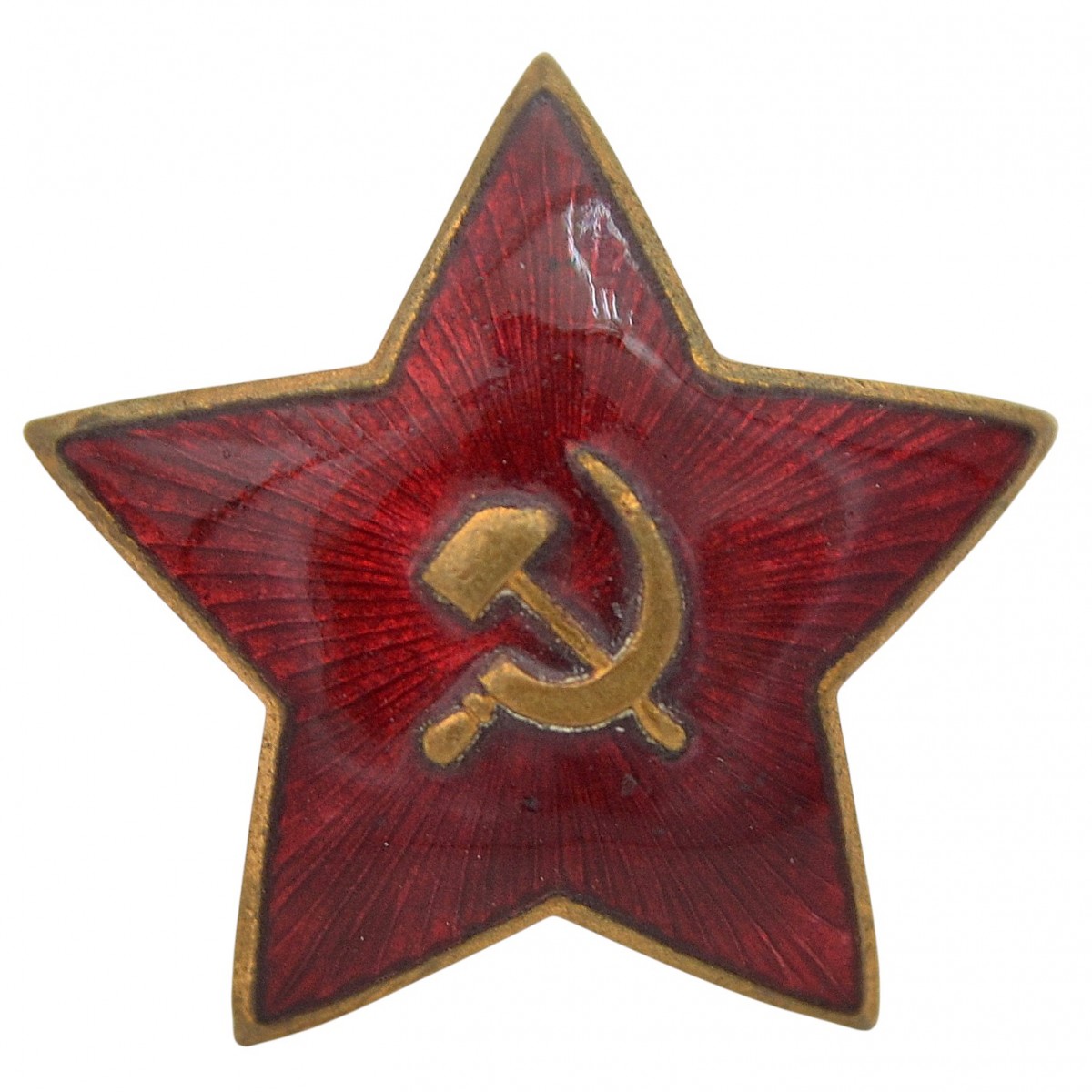 A rare curved 35 mm star on a Red Army cap or budenovka