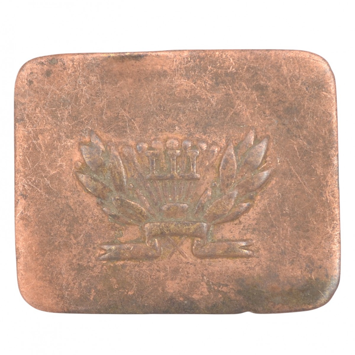A buckle from a Soviet schoolboy's belt