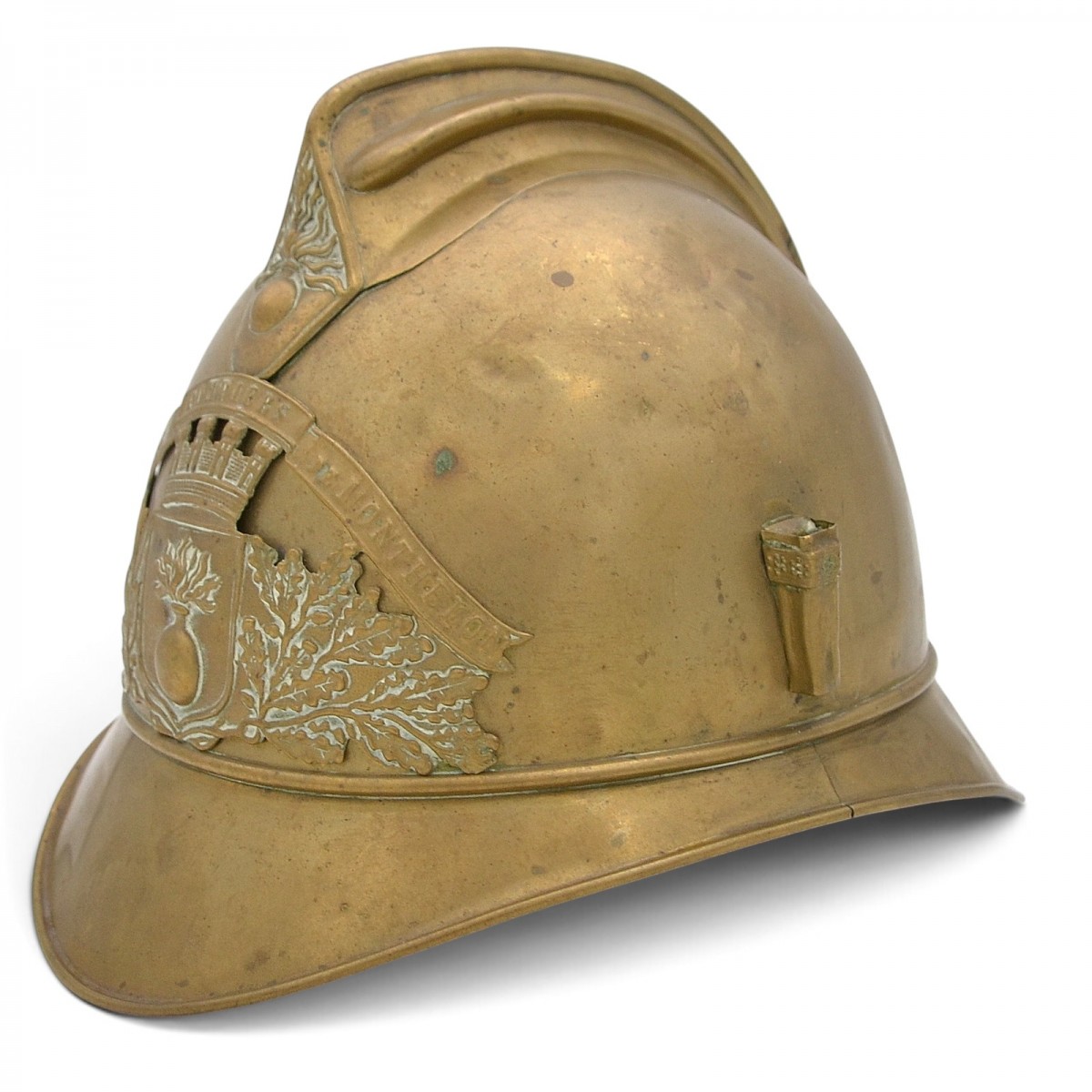 Helmet of the French firefighters of Montelon in 1885