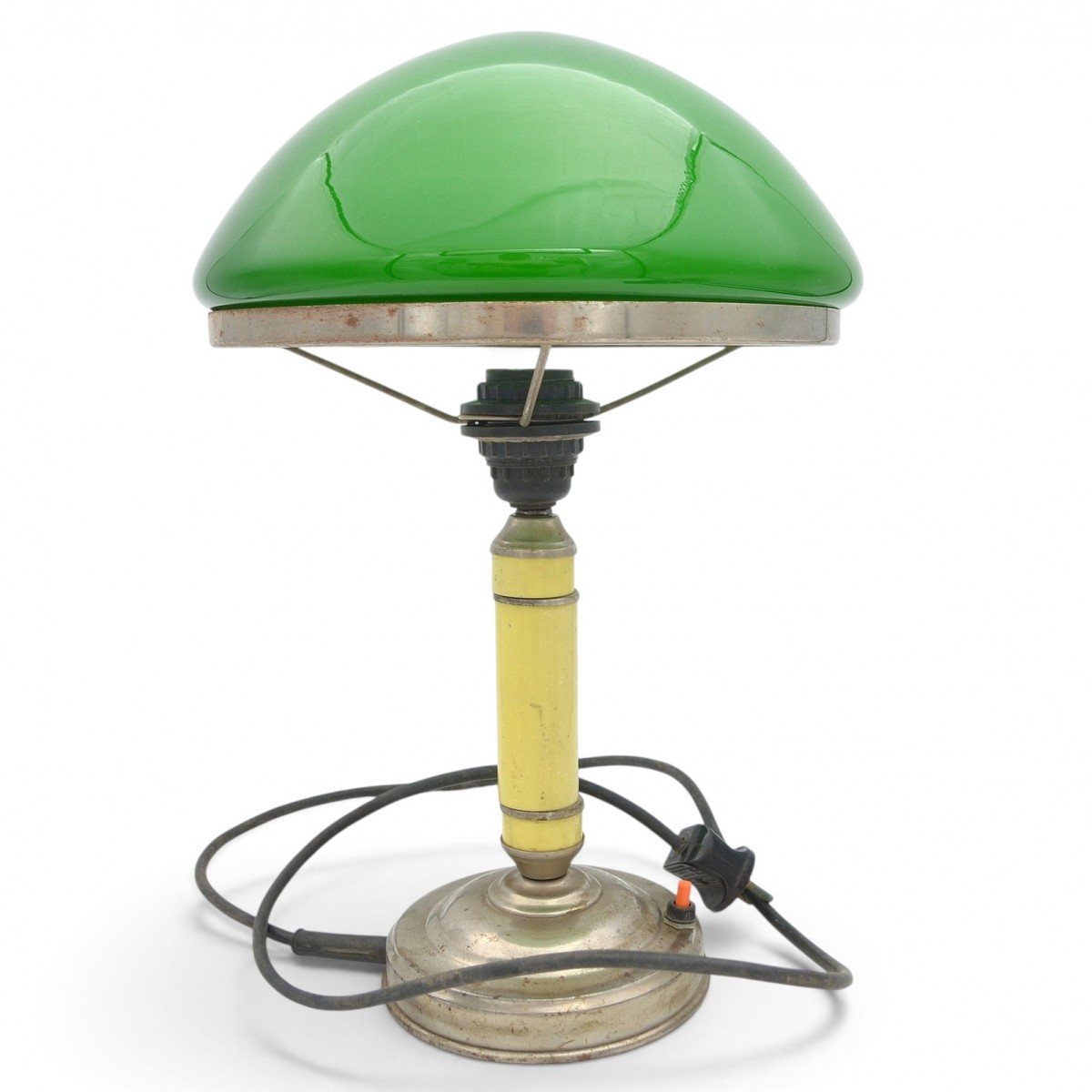 Cabinet lamp with green shade