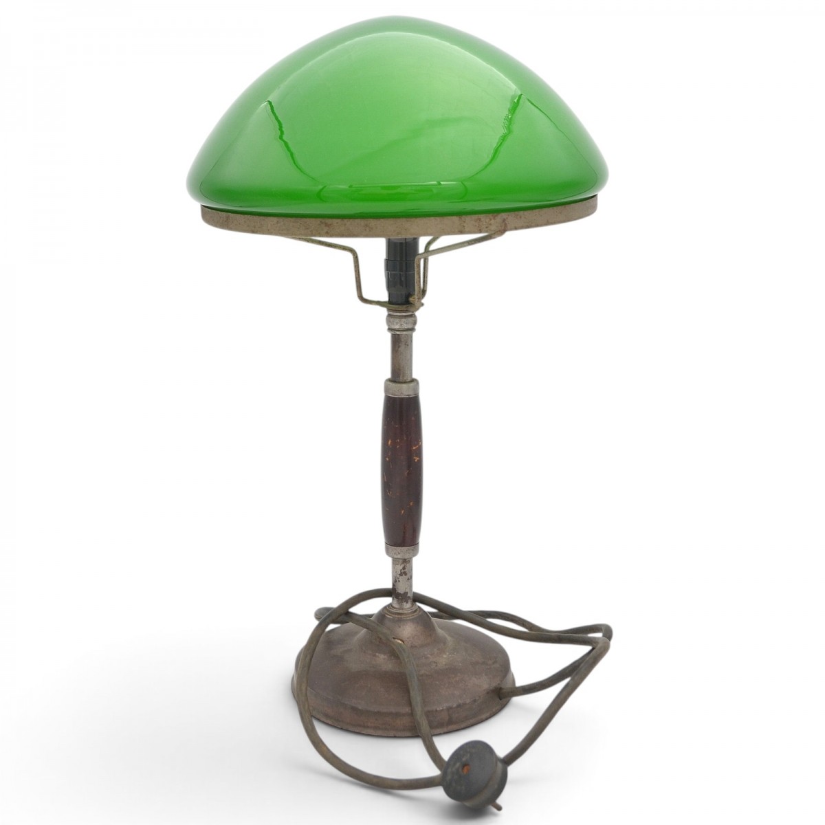 Cabinet lamp with green shade
