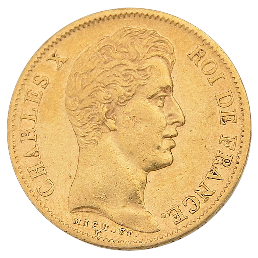 The 40-franc coin of 1828, Charles X 