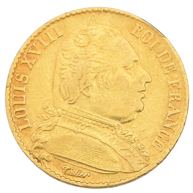 A 20-franc coin from 1814, Louis XVIII 