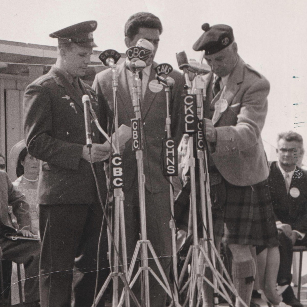 Photo of Yuri Gagarin with entrepreneur I. Cyrus in Canada, 1961.