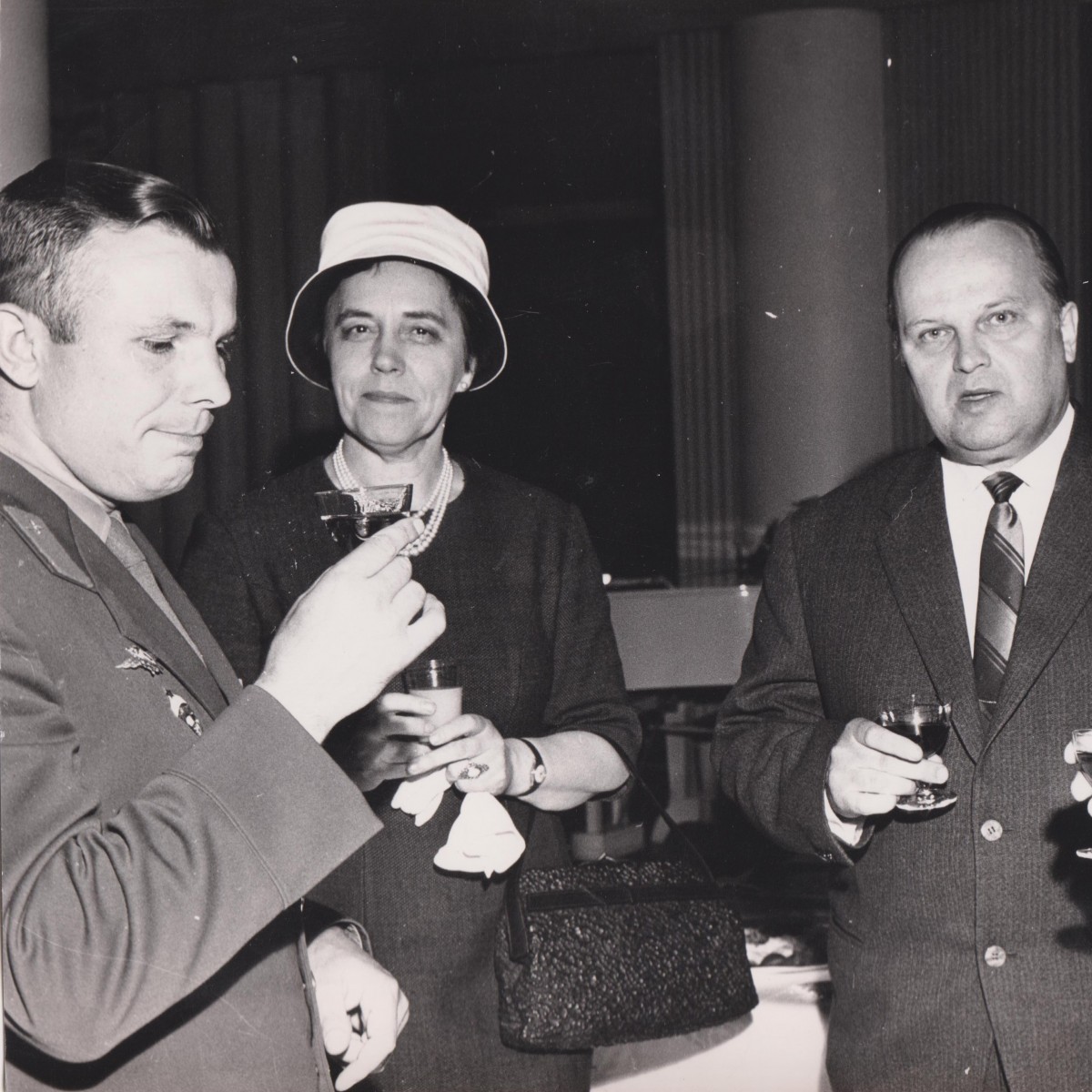 Photo of Yuri Gagarin during the "Peace Mission", 1961.